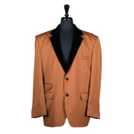 Men's Blazer Brown Black Wool Velvet Tuxedo Jacket Sport Coat (48R)
