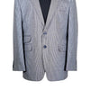 Men's Blazer Blue White Houndstooth Check Wool Formal Suit Jacket Wedding Sport Coat 42R