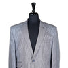 Men's Blazer Blue White Houndstooth Check Wool Formal Suit Jacket Wedding Sport Coat 42R