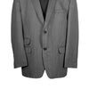 Men's Blazer Gray Striped Wool Formal Jacket Sport Coat (46R)