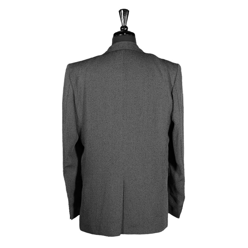 Men's Blazer Gray Check Wool Formal Jacket Sport Coat (42R)