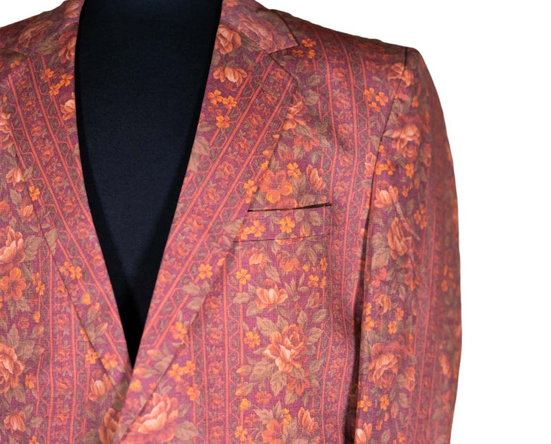 Men's Blazer Multicolor Floral Formal Jacket Sport Coat (44R)