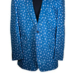 Men's Blazer Blue Paisley Formal Jacket Sport Coat (44R)