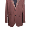 Men's Brown Blazer with Contrast Floral Lapel (42R)