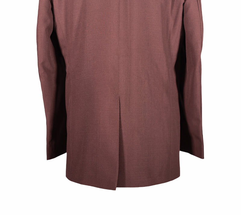 Men's Brown Blazer with Contrast Floral Lapel (42R)