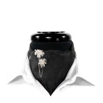 Ascot Cravat Tie Silk Black Palm Trees Floral Theater Costume Dress Formal Wedding Party Necktie Scarf