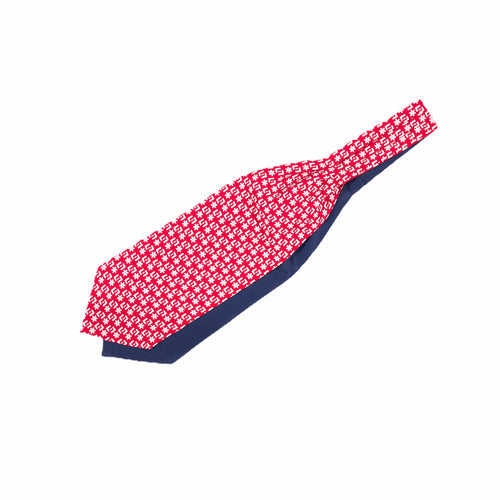 Ascot Cravat Red White Geometric Silk Tie