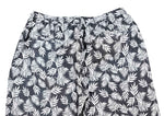 Men's Pants Joggers Gray White Floral Beach Drawstring Trousers Large