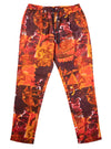 Men's Pants Joggers Orange Abstract Casual Drawstring Trousers Large