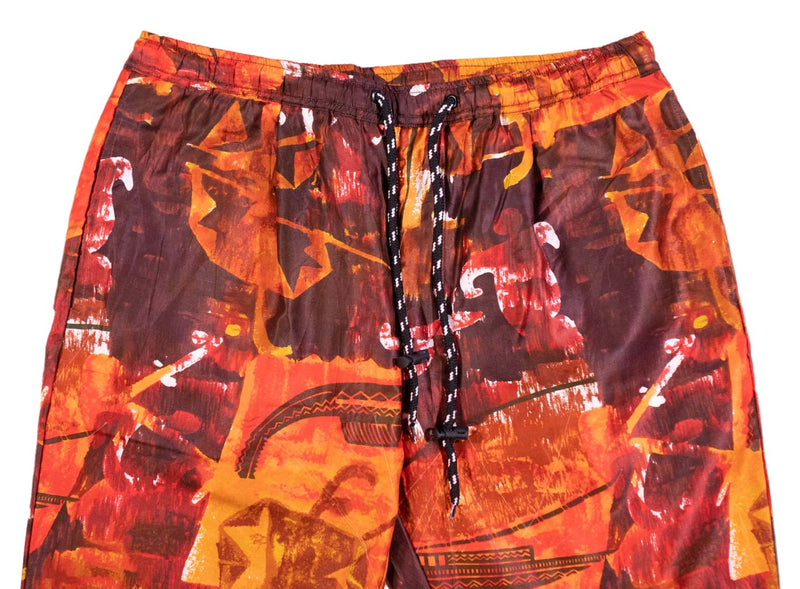 Men's Pants Joggers Orange Abstract Casual Drawstring Trousers Large