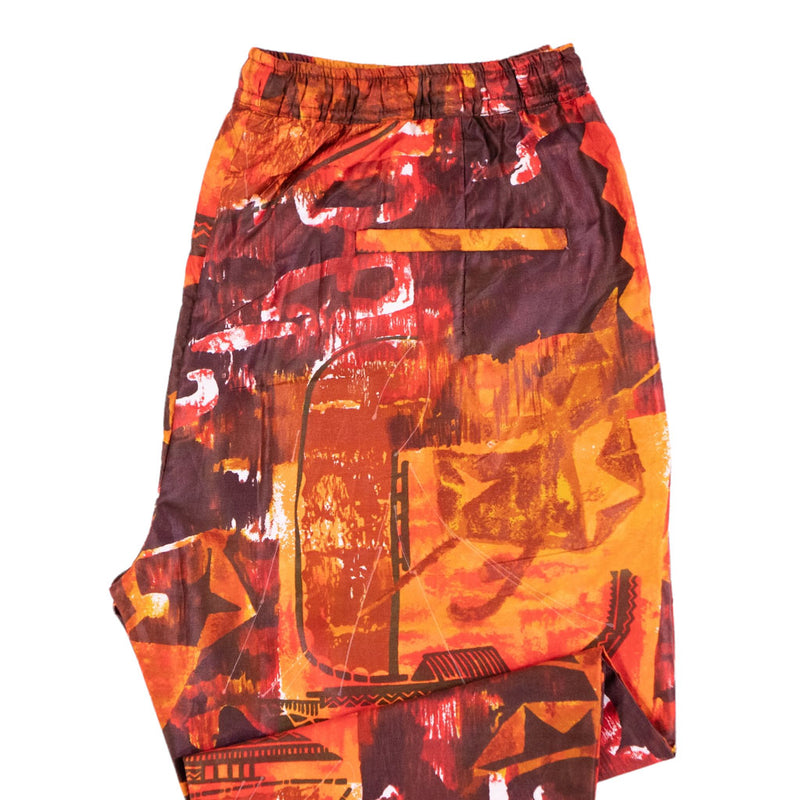 Men's Pants Joggers Orange Abstract Casual Drawstring Trousers Large