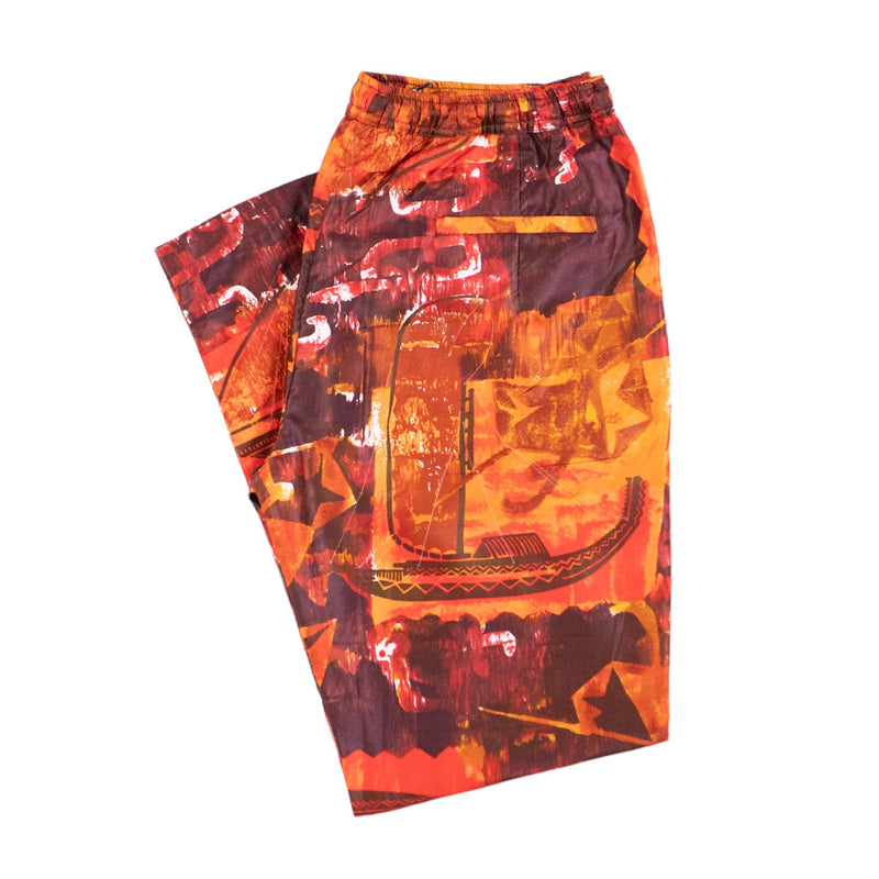 Men's Pants Joggers Orange Abstract Casual Drawstring Trousers Large