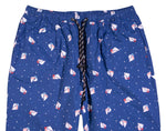 Men's Pants Joggers Blue Sail Boats Polka Dot Drawstring Trousers Large