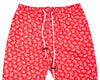 Men's Pants Joggers Red White Floral Beach Drawstring Trousers Medium