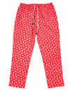 Men's Pants Joggers Red White Floral Beach Drawstring Trousers Medium