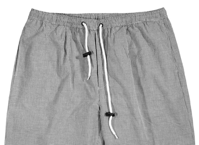 Men's Pants Joggers Gray Check Plaid Drawstring Trousers Large