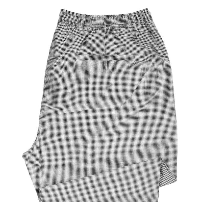Men's Pants Joggers Gray Check Plaid Drawstring Trousers Large