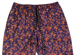 Men's Pants Joggers Purple Orange Floral Beach Drawstring Trousers Medium