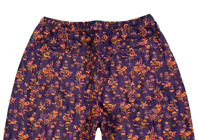 Men's Pants Joggers Purple Orange Floral Beach Drawstring Trousers Medium