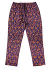 Men's Pants Joggers Purple Orange Floral Beach Drawstring Trousers Medium