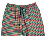 Men's Pants Joggers Green Blue Red Plaid Check Drawstring Trousers Medium