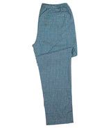 Men's Pants Joggers Green Blue Check Plaid Drawstring Trousers Medium