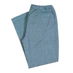 Men's Pants Joggers Green Blue Check Plaid Drawstring Trousers Medium