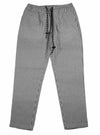 Men's Pants Joggers Black White Check Plaid Drawstring Trousers Medium