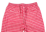 Men's Pants Joggers Red White Plaid Check Drawstring Trousers Large