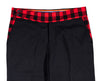Men's Gurkha Pants Black Red Plaid Check Wool Slim High Waist Dress Trousers 38