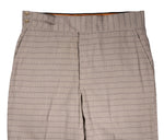 Men's Gurkha Pants Beige Check Plaid Slim High Waist Dress Trousers 36