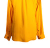 Men's Shirt Button Up Long Sleeve Orange Silk Chiffon Dress Casual Large