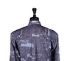Men's Shirt Button Up Long Sleeve Gray Graphic Print Abstract Viscose Large