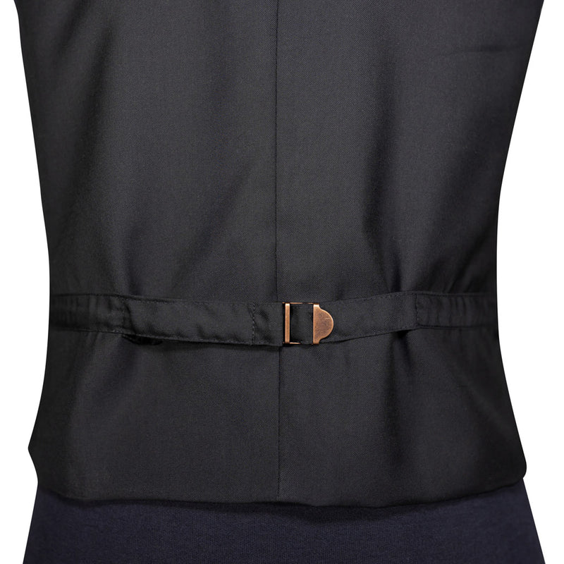 Men's Vest Black White Elephant Print Cotton Dress Formal Wedding Waistcoat