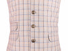 Men's Vest Beige Plaid Check Cotton Dress Casual Formal Wedding Waistcoat Large