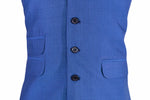 Men's Vest Blue Striped Dress Casual Formal Wedding Suit Waistcoat Large