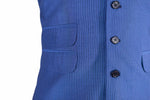 Men's Vest Blue Striped Dress Casual Formal Wedding Suit Waistcoat Large