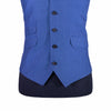 Men's Vest Blue Striped Dress Casual Formal Wedding Suit Waistcoat Large