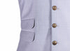 Men's Vest Gray Blue Glen Plaid Wool Dress Formal Wedding Suit Waistcoat Large