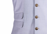 Men's Vest Gray Blue Glen Plaid Wool Dress Formal Wedding Suit Waistcoat Large