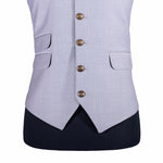 Men's Vest Gray Blue Glen Plaid Wool Dress Formal Wedding Suit Waistcoat Large