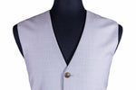 Men's Vest Gray Blue Glen Plaid Wool Dress Formal Wedding Suit Waistcoat Large