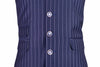 Men's Vest Blue Red Pinstripe Wool Dress Formal Wedding Suit Waistcoat Large