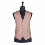 Men's Vest Beige Pinstripe Wool Dress Formal Wedding Suit Waistcoat Large