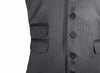 Men's Vest Black Pink Pinstripe Wool Dress Formal Suit Wedding Waistcoat Large