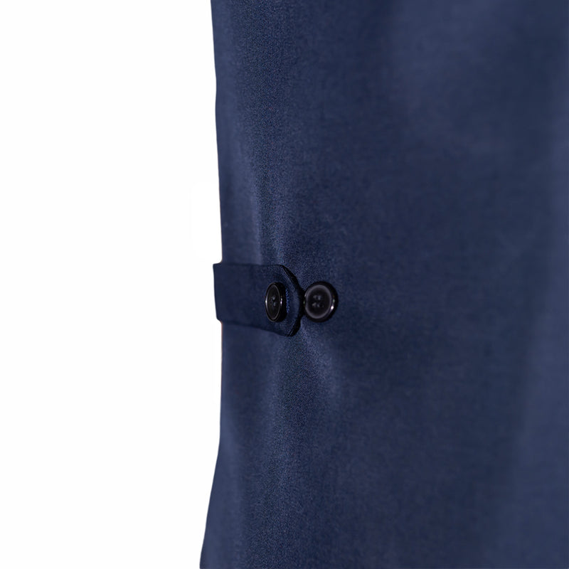 Men's Vest Navy Blue Pinstripe Wool Dress Formal Suit Wedding Waistcoat Large