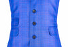 Men's Blue Plaid Dress Vest Large