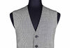 Men's Vest Black White Plaid Check Contrast Dress Formal Wedding Suit Waistcoat Large